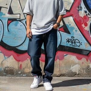 PD&C Men's Dark Wash Denim Jeans Size 36 Straight Fit Authentic Apparel